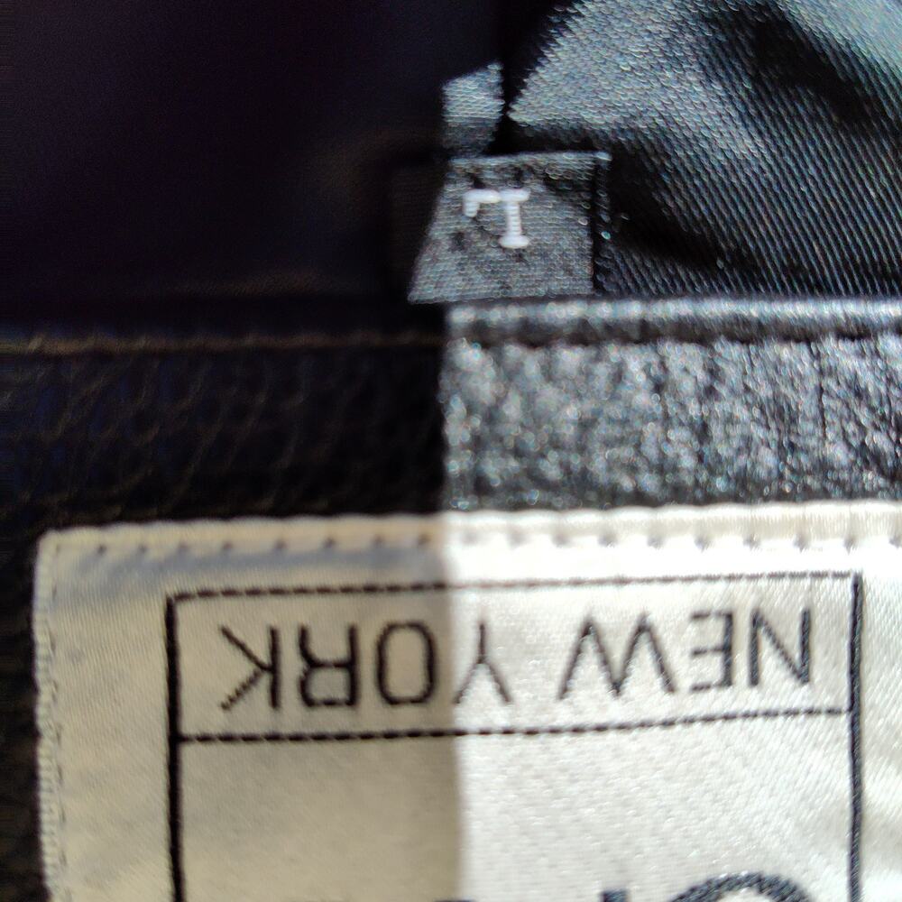 Jones New York Women's Size L Soft Black Genuine Leather Coat Button Down - Picture 6 of 10
